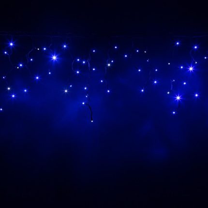 Гирлянда Бахрома 5 м Синий с мерцанием, 220 В, 150 LED, Провод чёрный каучук, IP65