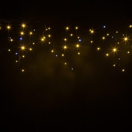 Гирлянда Бахрома 5 м Тепло-Белая с мерцанием, 220 В, 150 LED, чёрный каучук, IP65