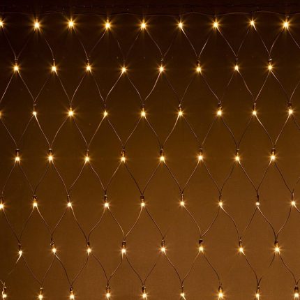 Гирлянда сетка 3×2 м, тепло-белый статика, 320 LED, чёрный каучук, IP65