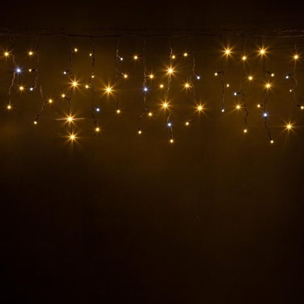 Гирлянда Бахрома 5 м Тёпло-Белая с мерцанием, 200 LED, чёрный каучук, IP65
