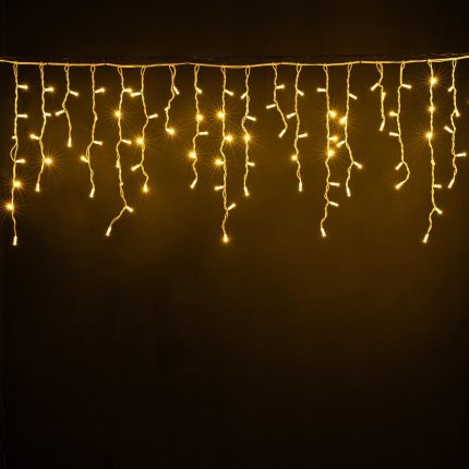 Гирлянда Бахрома 5 м Тёплый Белый, Белый Провод, IP65, 260 LED