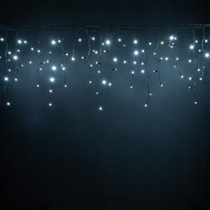 Гирлянда Бахрома 5 м Белый с Мерцанием, IP65, 260 LED, Чёрный Каучук