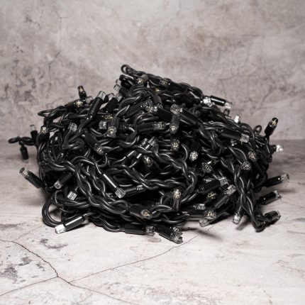 Гирлянда Бахрома 5 м Тёплый Белый с Мерцанием, IP65, 260 LED, Чёрный Каучук