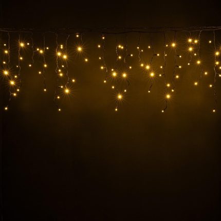 Гирлянда Бахрома 5 м Тепло-Белый Статика, IP65, 260 LED, Чёрный Каучук