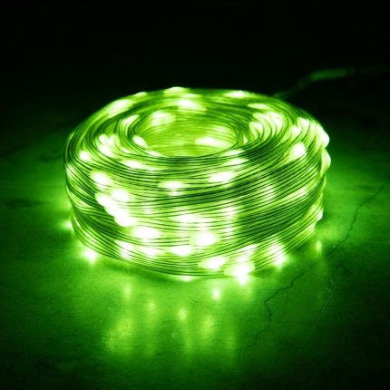 Гирлянда Нить с каплями Росы 30 м Зелёная с Мерцанием, 300 LED, Прозрачный ПВХ, IP44, LEON