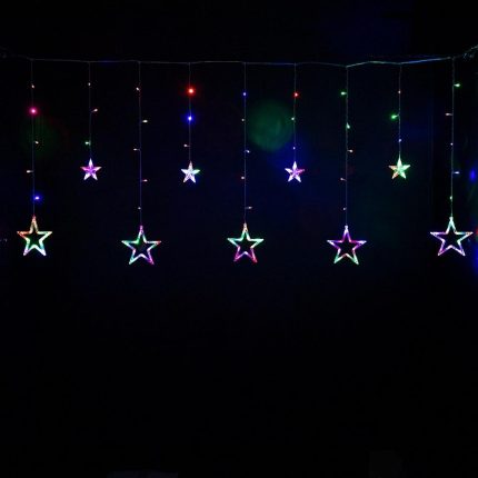 Гирлянда Занавес со звездами 3 м, Мультиколор Статика, 138 LED, IP20