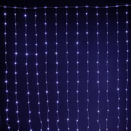 Гирлянда Занавес с каплями Росы 3×3 м, Белый Статика, 576 LED, USB, IP20