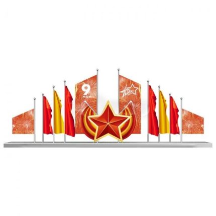 Флаговая конструкция «ФПК 008» 9,5×3,6 м, IP65, уличное свечение