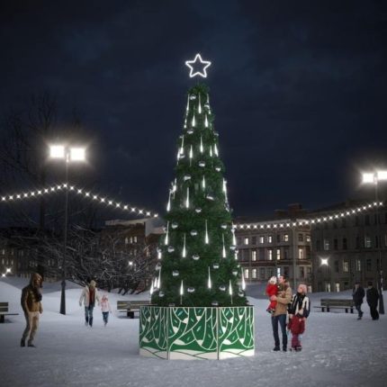 Световая ель «Звёздный дождь», 7/9 м, IP65, холодный свет