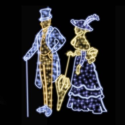Световая фигура «Дама и Кавалер», 1,8–4 м, IP54, тёплое белое свечение