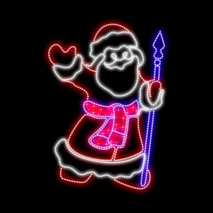 Световая фигура «Дедушка Мороз», 1,5–2 м, IP65, любой цвет