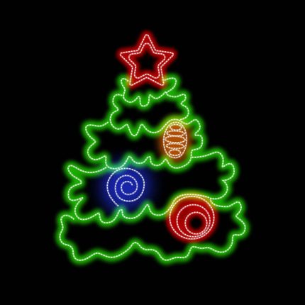 Световая фигура «Ёлочка новогодняя», 1,3 м, IP65, холодный свет