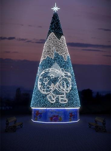 Дизайнерское оформление «Санта», высота 10–30 м