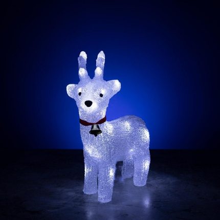 Световая фигура «Олень» на батарейках, 31 см, IP44, белый свет