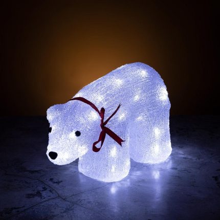 Световая фигура «Мишка», 23 см, IP44, холодное свечение