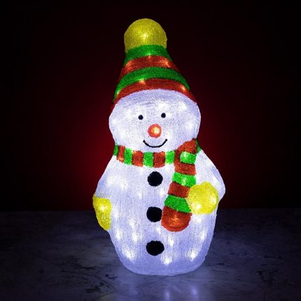 Световая фигура «Снеговик», 55 см, IP44, бело‑холодное свечение