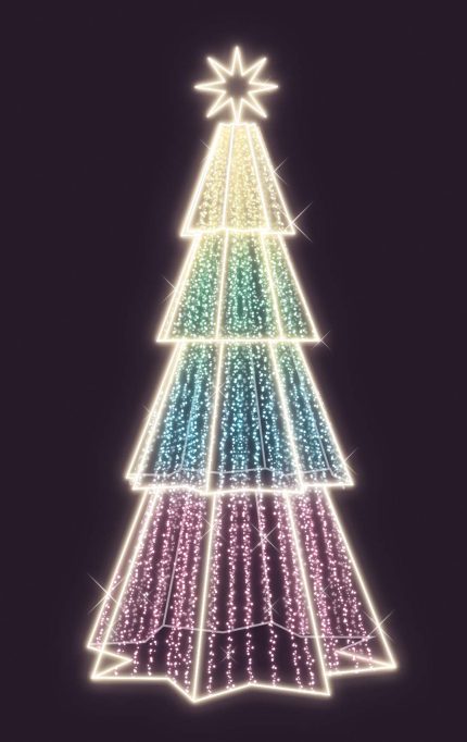 Световая ель СК-201-25, 6 м, IP65, холодное свечение