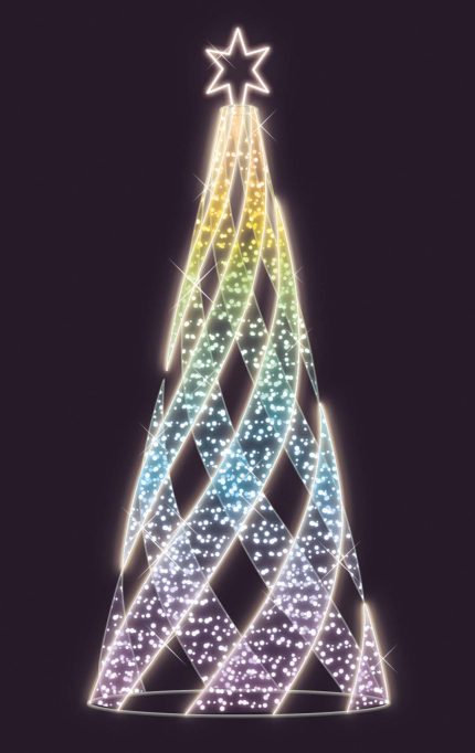 Световая ель СК-201-20, высота 6 м, IP65, тёплый свет