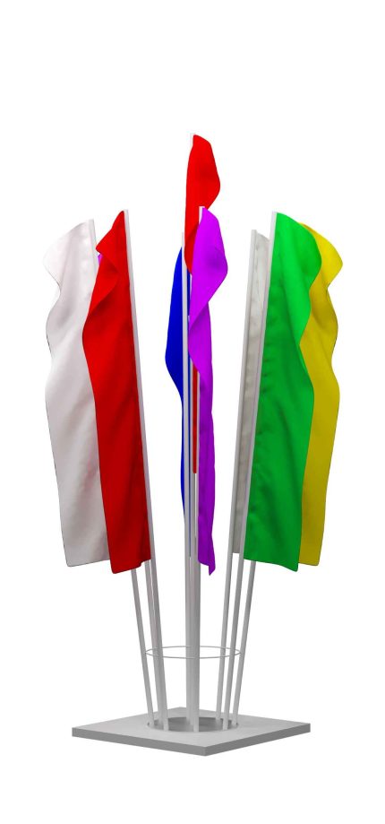 Световая флаговая конструкция МАФ-540, 6 м, 9 флагов, IP65