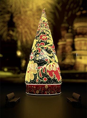 Дизайнерское оформление «Хохлома», высота 10–30 м