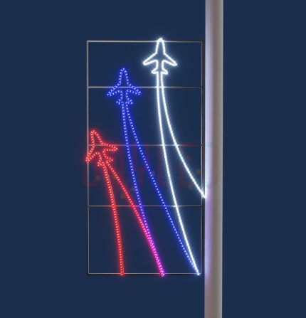 Праздничная консоль «Самолёты», 1×2 м, IP65, синий/красный/холодный свет