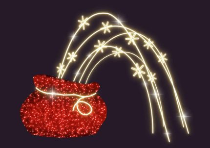 Световая фигура «Мешок желаний» СК-160, 3×4 м, IP65, красное и золотое свечение