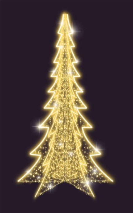 Световая ель СК-167, 2,2×4 м, IP65, тёплое свечение