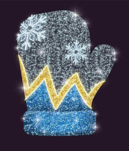 Световая варежка СК-173, 2×3 м, IP65, синий и серебряный свет