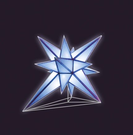 Световая фигура «Кристалл» СК-180-2, 2×1,6 м, IP65, синий свет