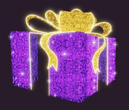 Световой подарок СК-182, 3×3,5 м, IP65, фиолетовое и золотое свечение