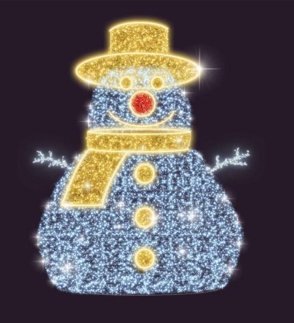 Световой снеговик СК-191, 2×2,5 м, IP65, холодный/тёплый свет