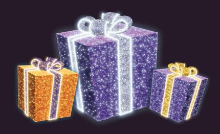 Световая композиция «Три подарка» СК-194А, 3×2 м, IP65, разноцветное свечение