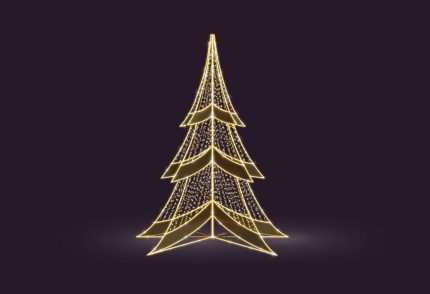 Световая ель СК-201-7, высота 4–8 м, IP65, золотое свечение