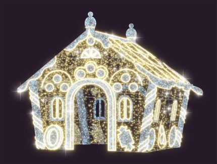 Световой дом СК-204 — 3D-фигура 6×4 м, IP65, золото и серебро