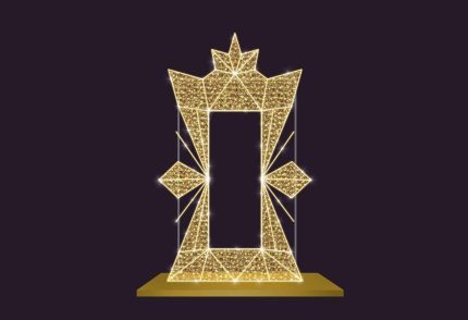 Новогодняя фигура-фотозона СК-205-4, 2×4 м, IP65, тёплый свет