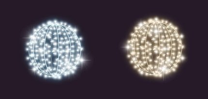 Светодиодный объёмный шар СК-225, 0,4×0,4 м, IP65, тёплый/холодный свет