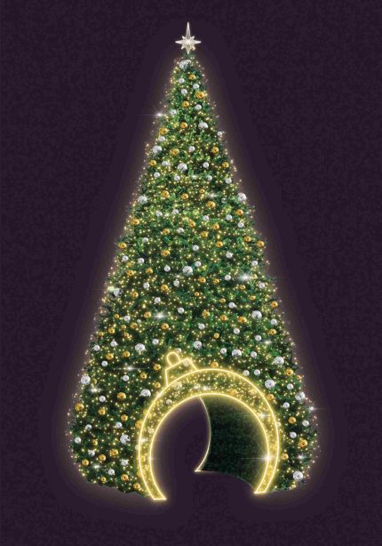 Новогодняя ель СК-322-15, высотой 18 м, IP65, тёплый свет