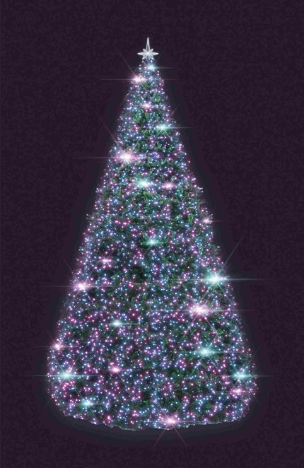 Новогодняя уличная ель СК-322-20, 18 м, IP65, холодное свечение