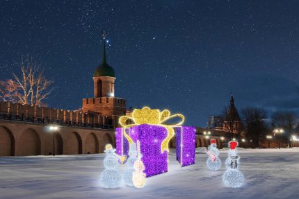 Световая композиция «СК-371» 8×4 м, IP65, фиолетовое, золотое и холодное свечение