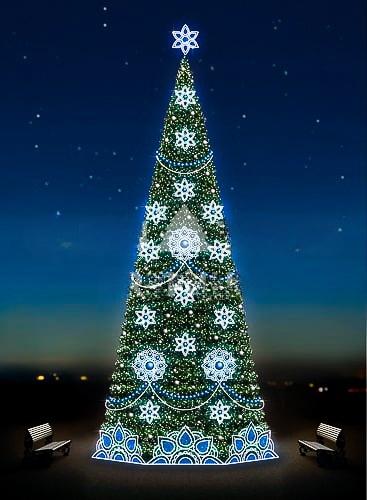 Дизайнерское оформление «Улыбка зимы», высота 5–30 м