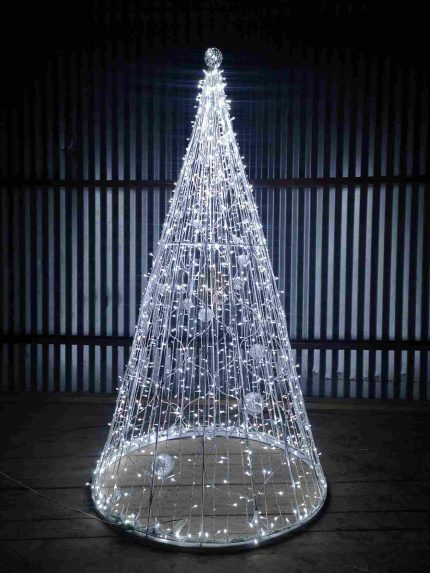 Елка-КОНУС 3D — эффектная световая фигура для улицы, IP54, любой цвет свечения