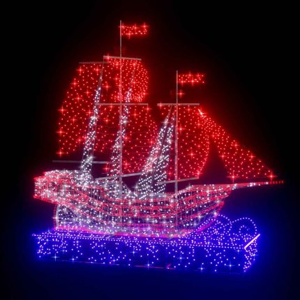 Световая фигура «Корабль Алые Паруса», IP65, цвет свечения на выбор