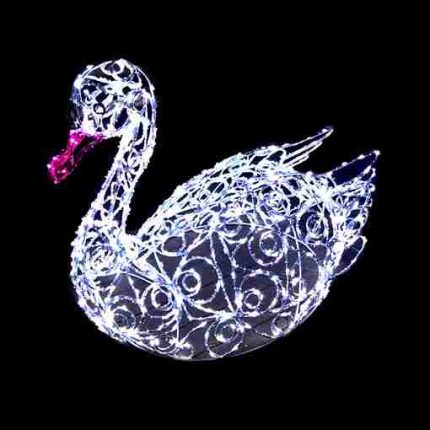 Световая фигура «Лебедь», 1–2 м, IP65, холодный свет
