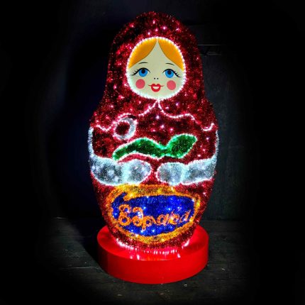 Световая фигура «Матрешка», 1,9–2,5 м, IP65, цвет свечения на выбор