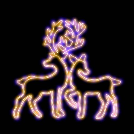 Световая фигура "Пара оленей", 1,2–2,5 м, IP65, цвет свечения на выбор