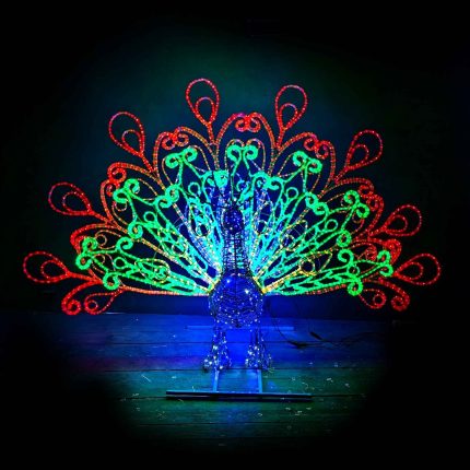 Световая фигура «Павлин», 1,3–2,1 м, IP65, цвет свечения на выбор