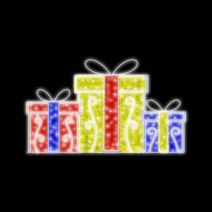 Световая фигура «Подарки», 1–1,8 м, IP54, любой цвет свечения