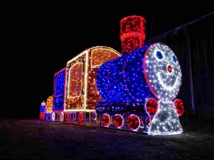 Световая фигура «Весёлый паровозик» 5–8 м, IP65, цвет на выбор