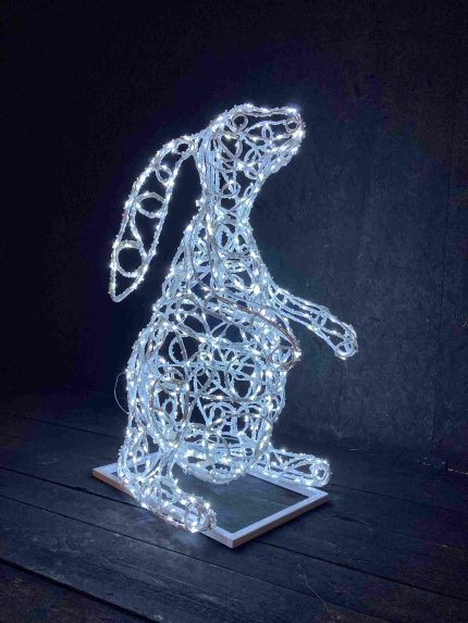 Световая фигура «Зайчик на задних лапках», 1-1,6 м, IP44, холодный свет