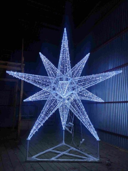 Световая фотозона «Звёздчатый додекаэдр», IP54, цвет свечения на выбор